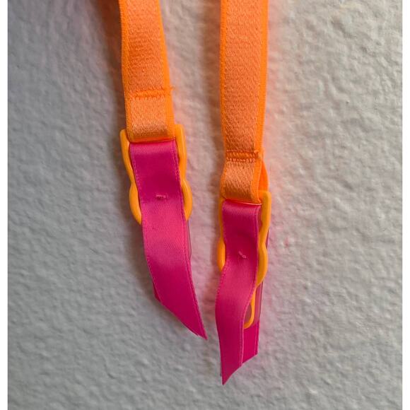 NEW For Love and Lemons Tulip Garter Belt in Neon Pink and Orange - Picture 6 of 10